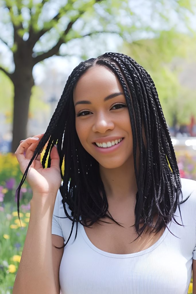 Shoulder Length Box Braids for Chic Everyday Wear