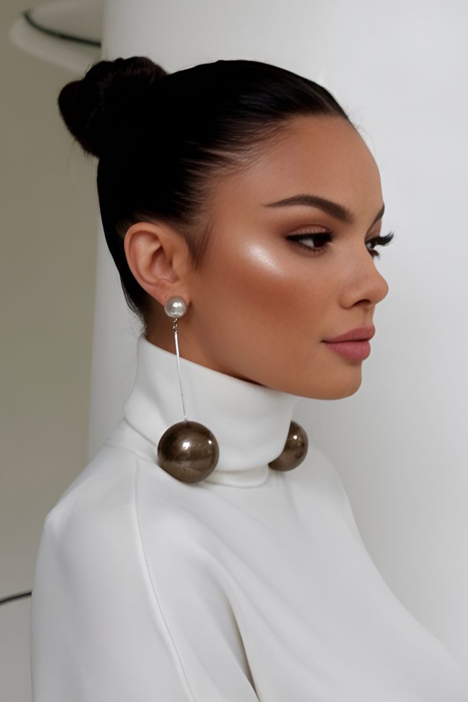 Sleek High Bun with Defined Part