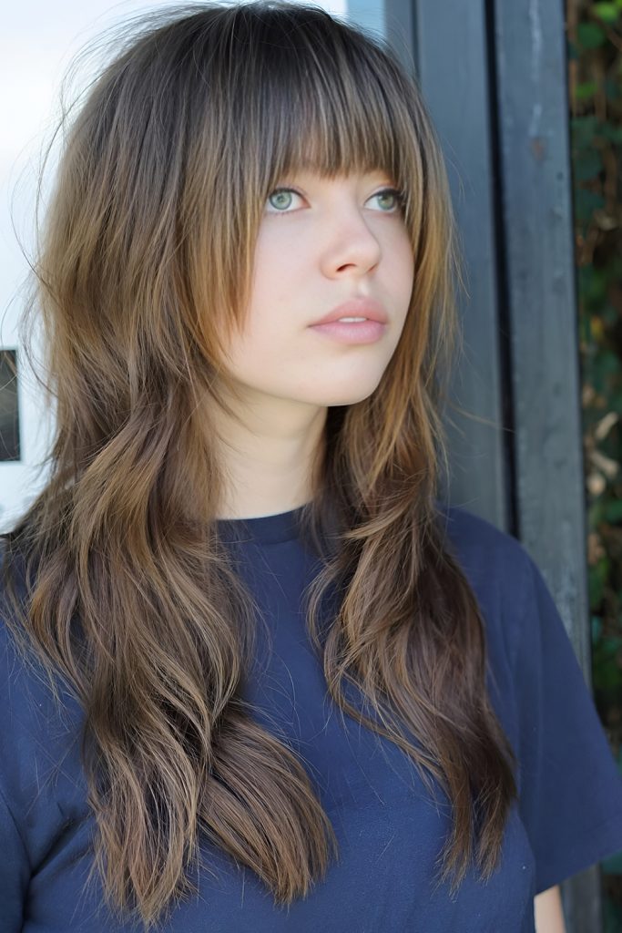 Straight Long Shag with Soft Fringe