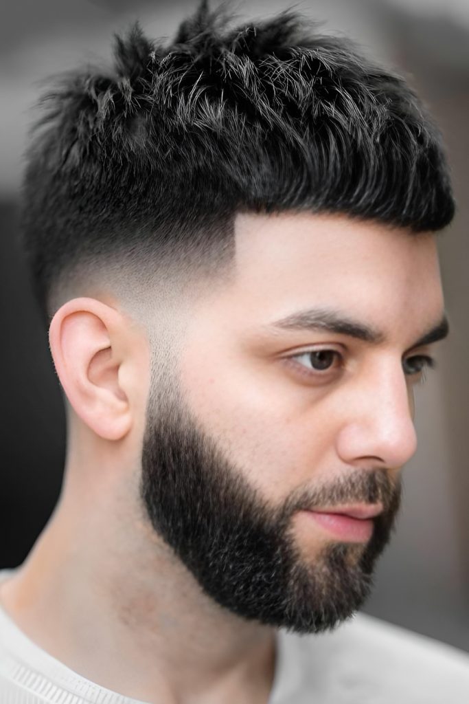 Tousled Natural Top With Semi Bald Fade