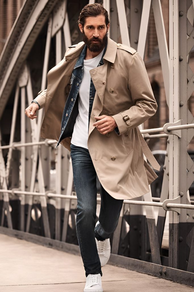 Trench Coat Worn Over Multiple Thin Layers