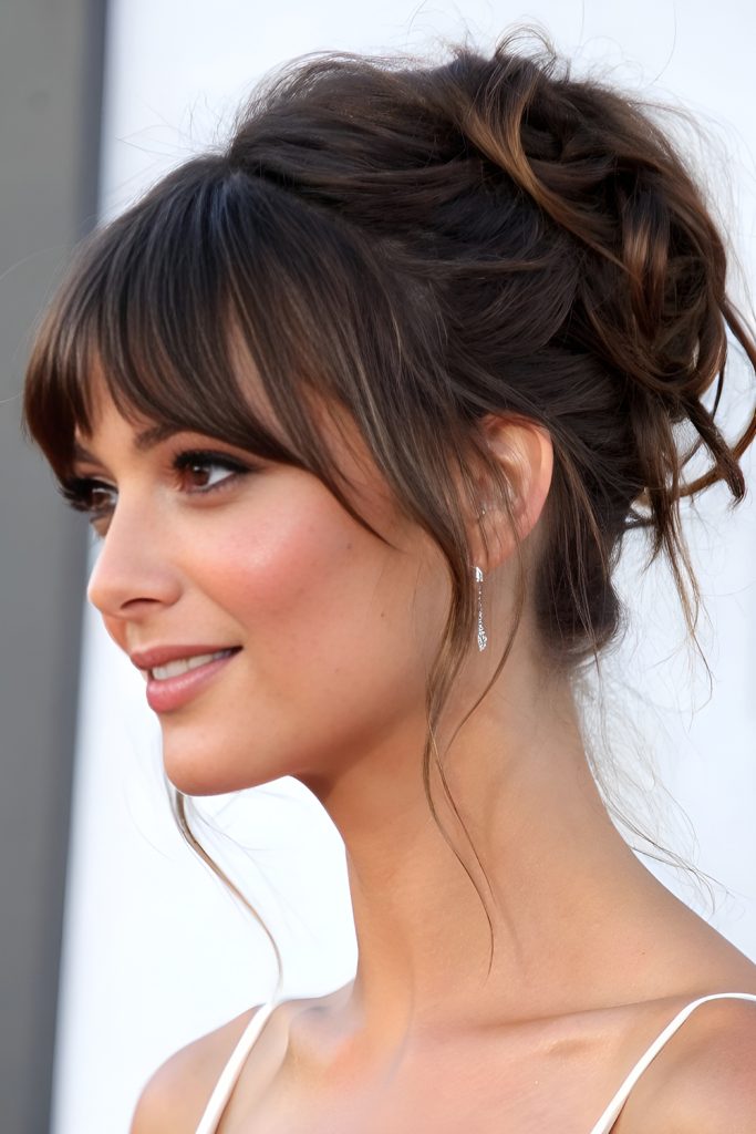 Updos with Loose Tendrils for Graceful Style