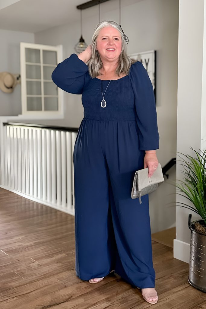 Wide Leg Jumpsuit with a Defined Waist