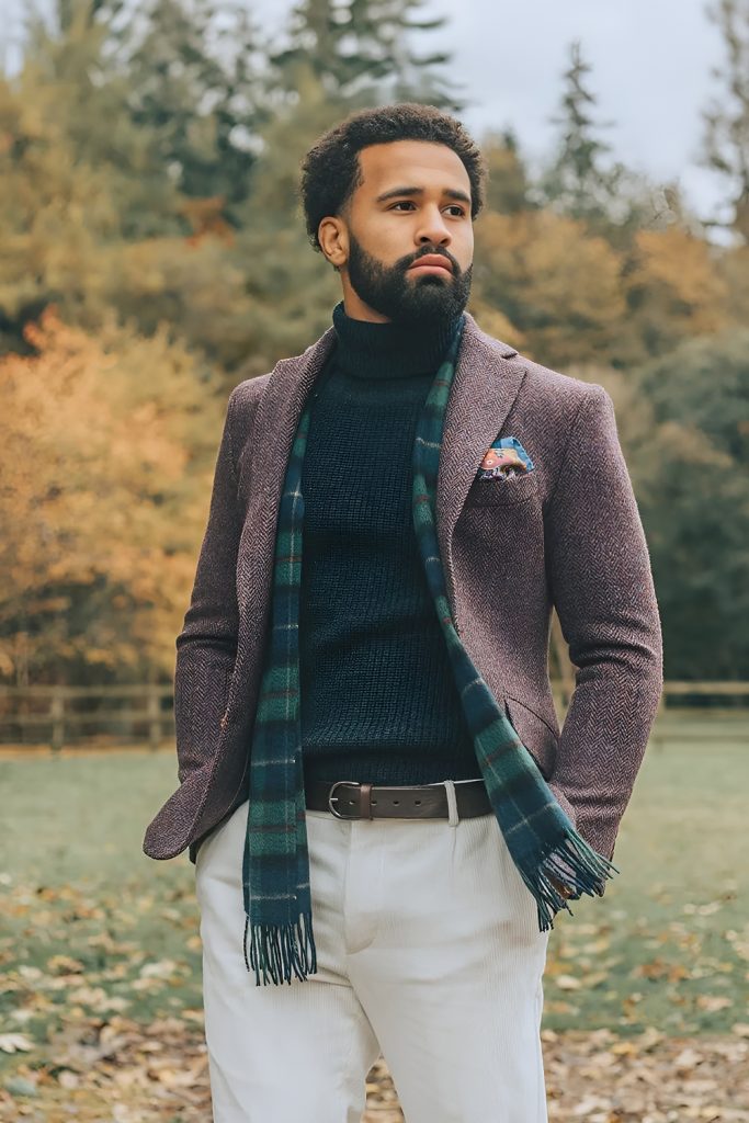 Wool Blazer Stacked Over a Merino Crewneck