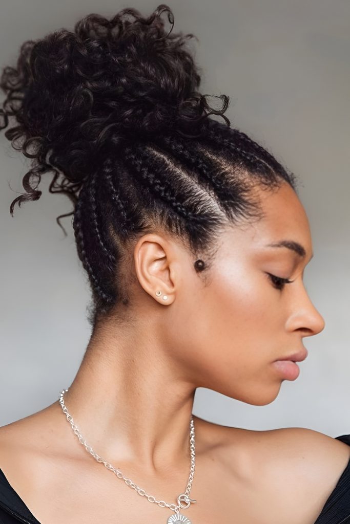 Cornrows with High Bun