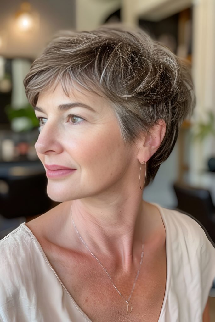 Cropped Cut with Side Swept Bang