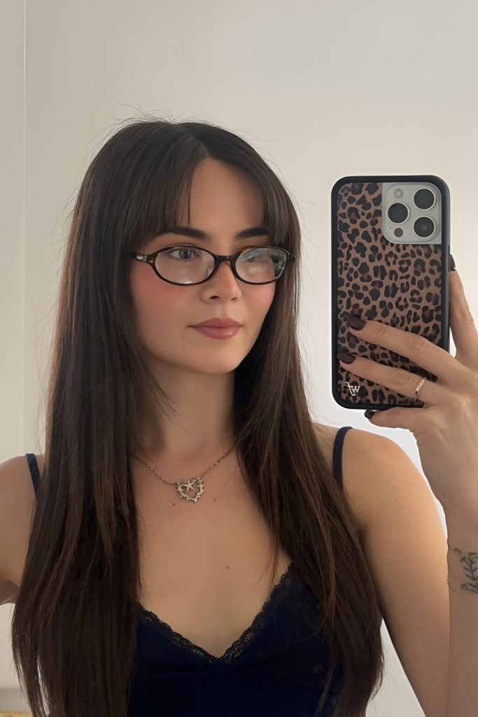 Curtain Bangs with Long Hair and Balanced Proportions
