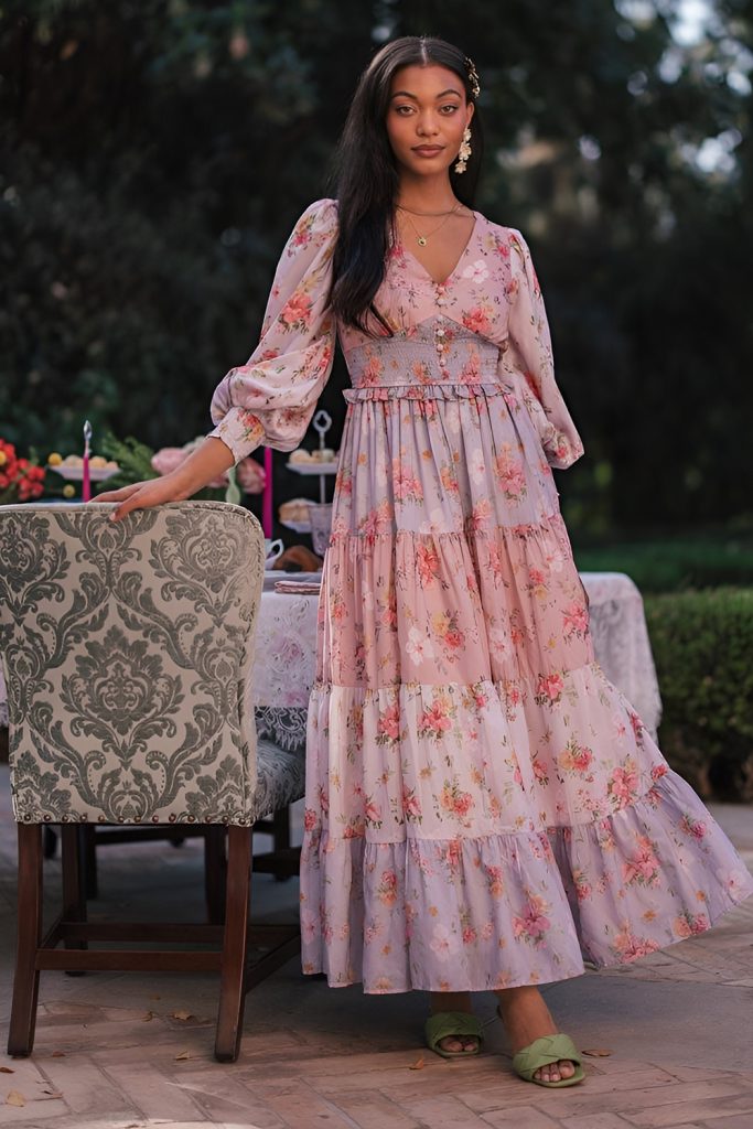 Romantic Ruffled Dress With a Playful Easter Touch