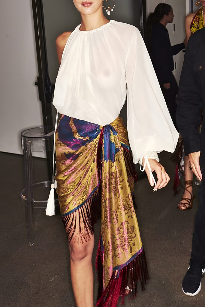 Scarf as a Skirt Trick for a Statement Look