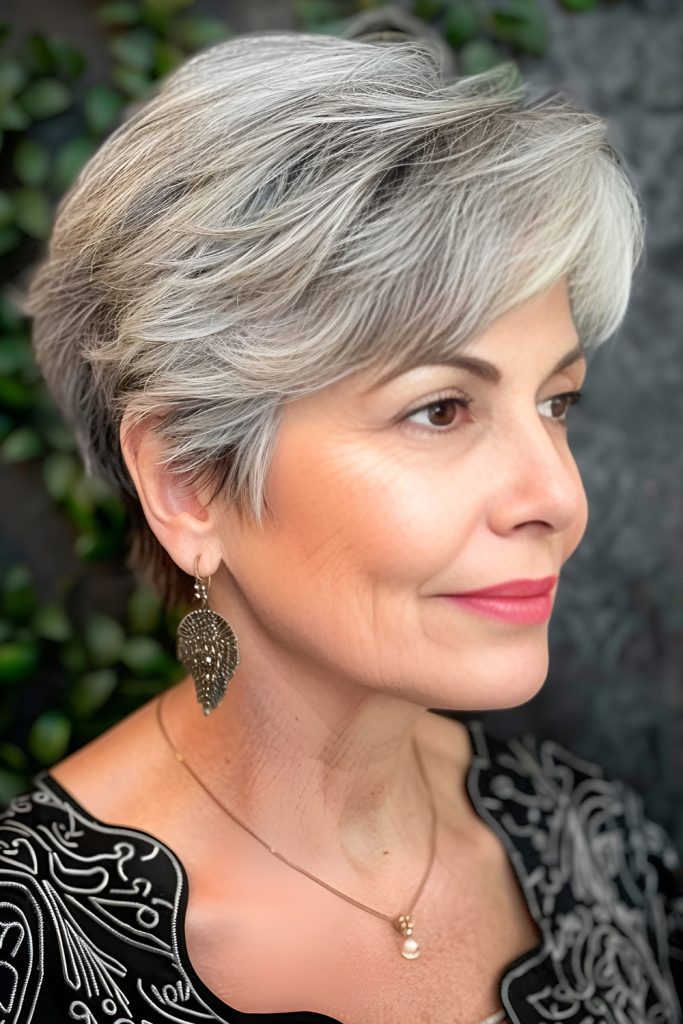 Short Feathered Cut with Volume