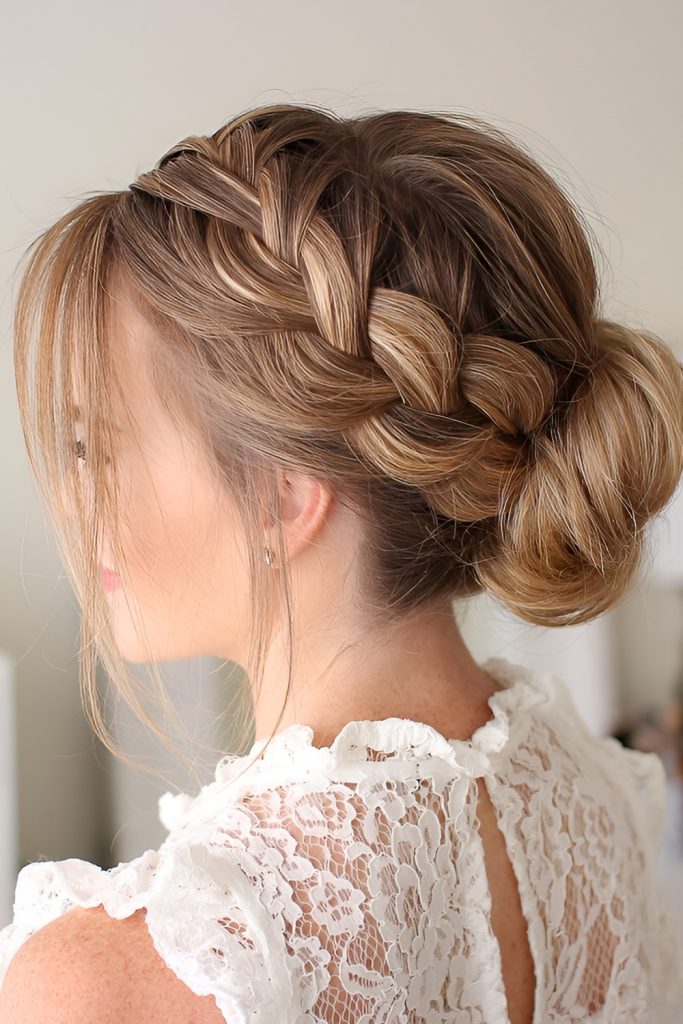 Slicked Back Low Bun with Hairspray