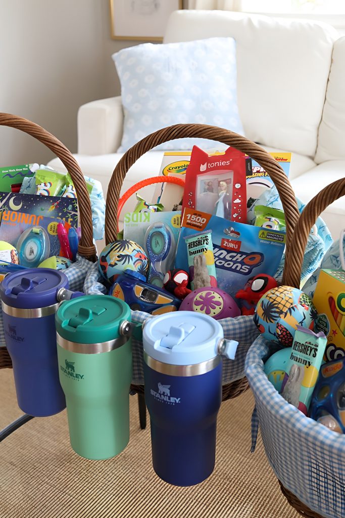 Teenage Boy Wicker Basket with Snacks & Handy Items