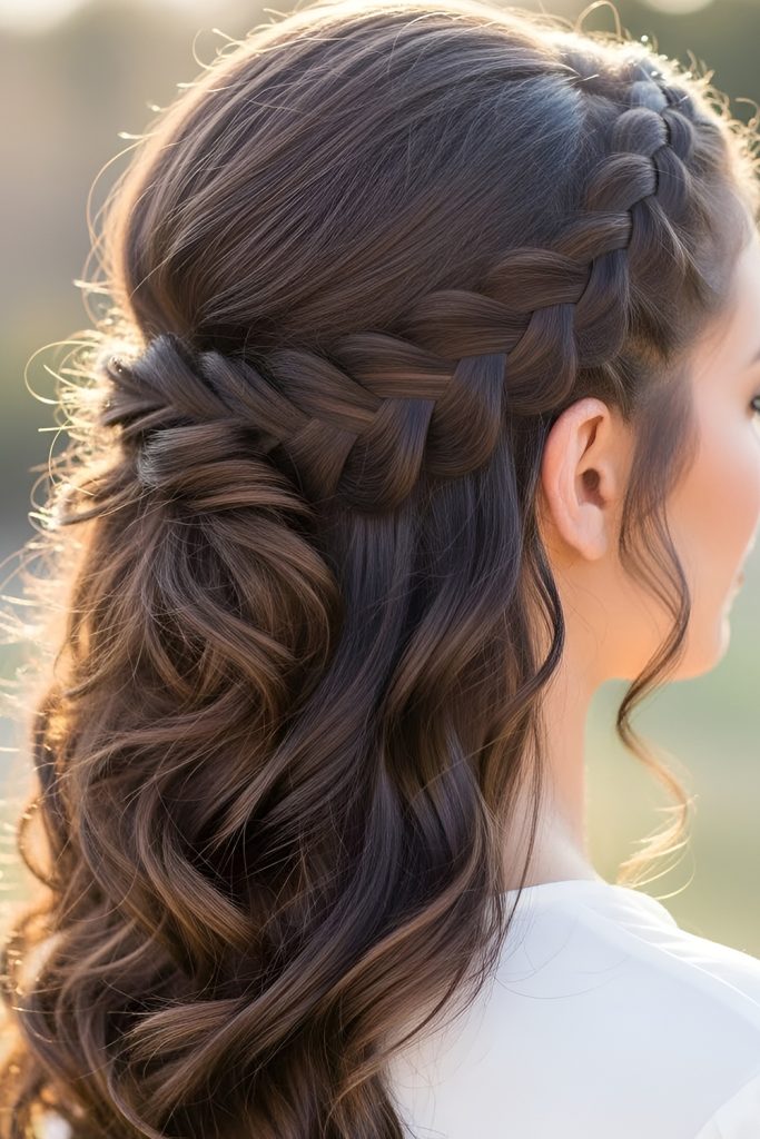 Waterfall Braid Half Up