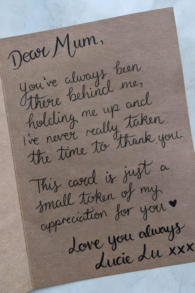 A Handwritten Letter of Appreciation