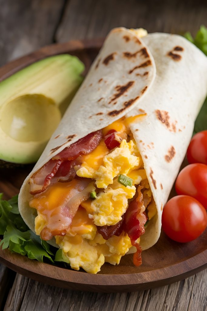 Breakfast Burrito With Eggs and Veggies