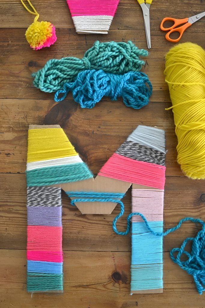 Colourful Yarn Wrapped Letters and Initials