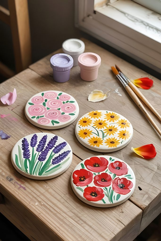 Handmade Coasters Decorated with Kids’ Creativity