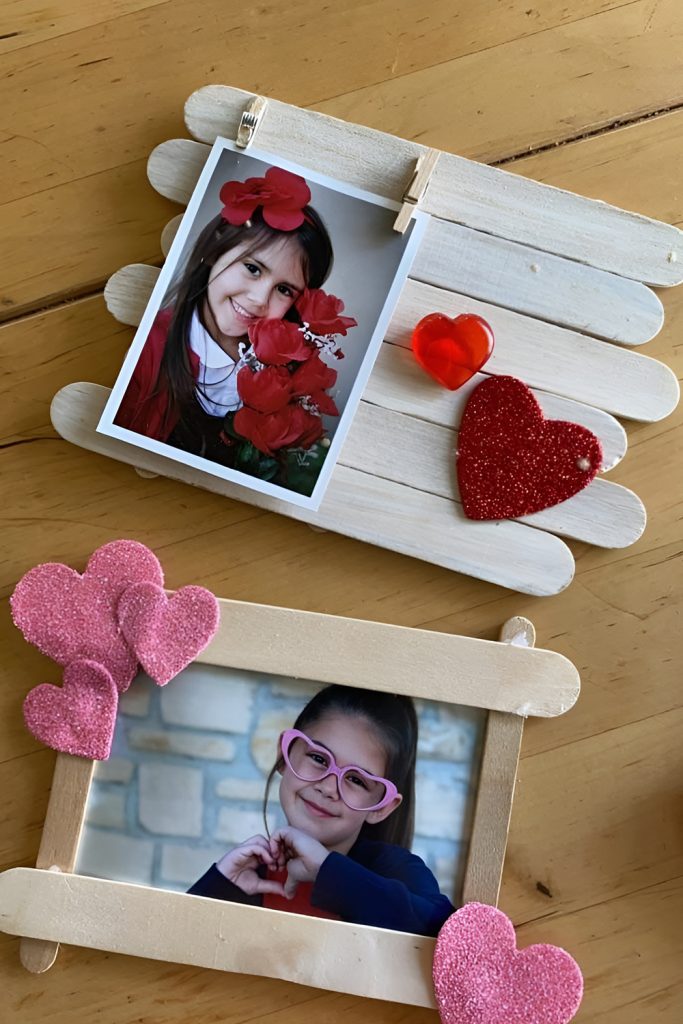 Popsicle Stick Picture Frames with Personal Photos