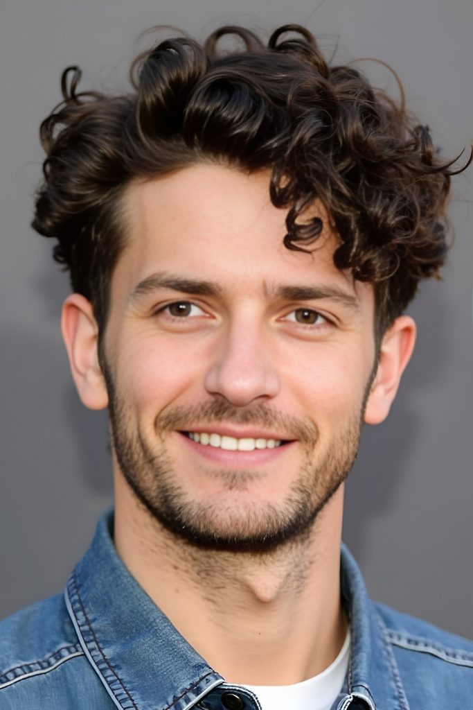 Combine Curly Side Part and Taper