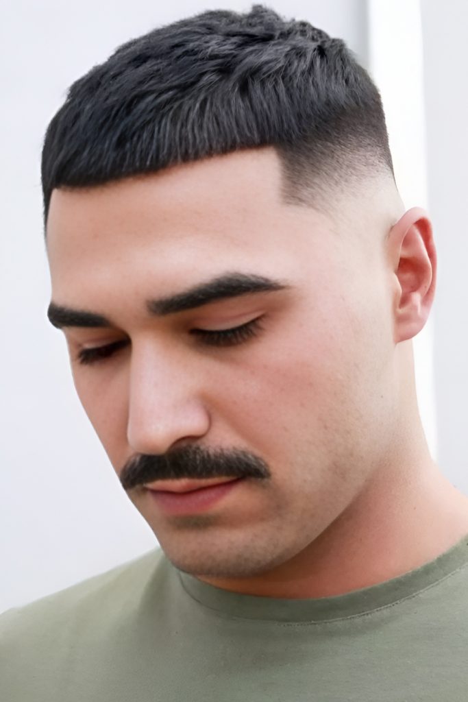 High Fade Textured Caesar with Bold Modern Edge
