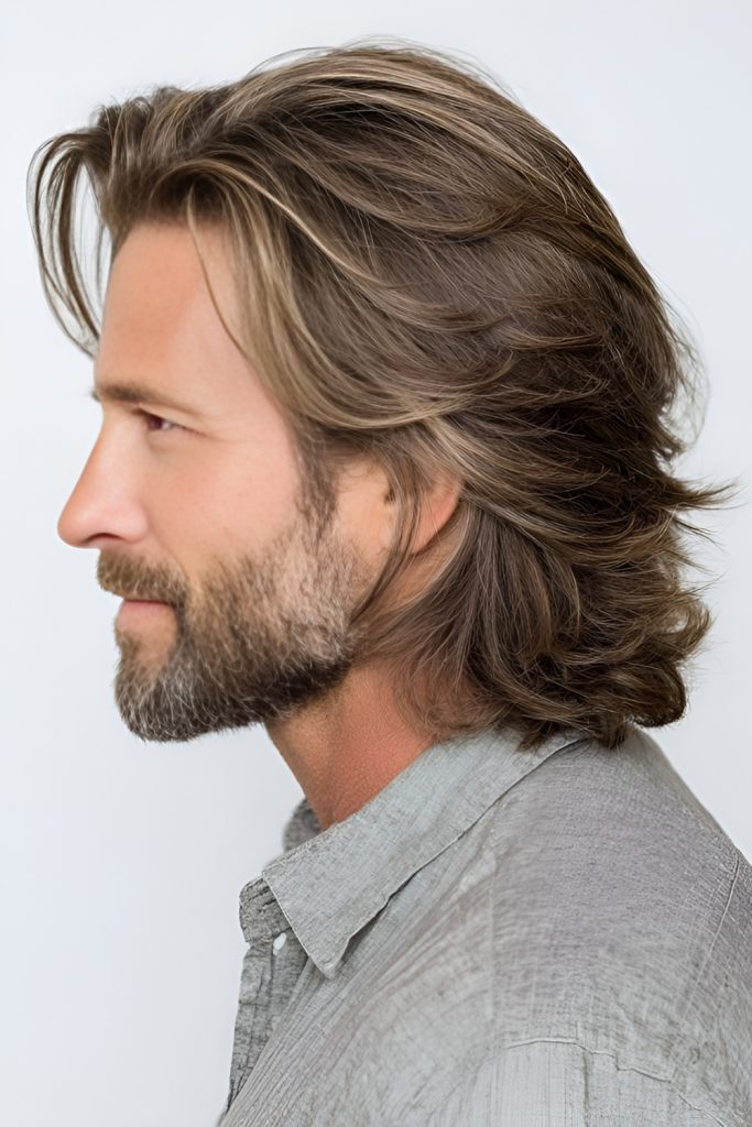 Layered Long Hair with Side Sweep