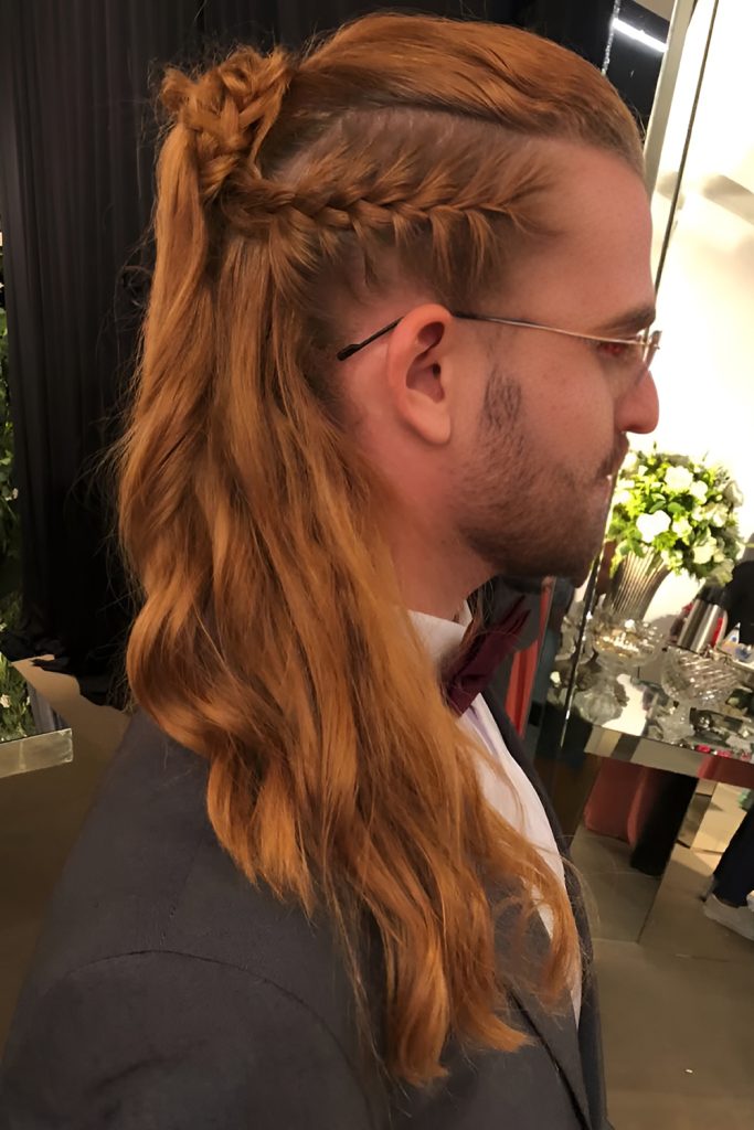 Long Hair with Half Braided Style