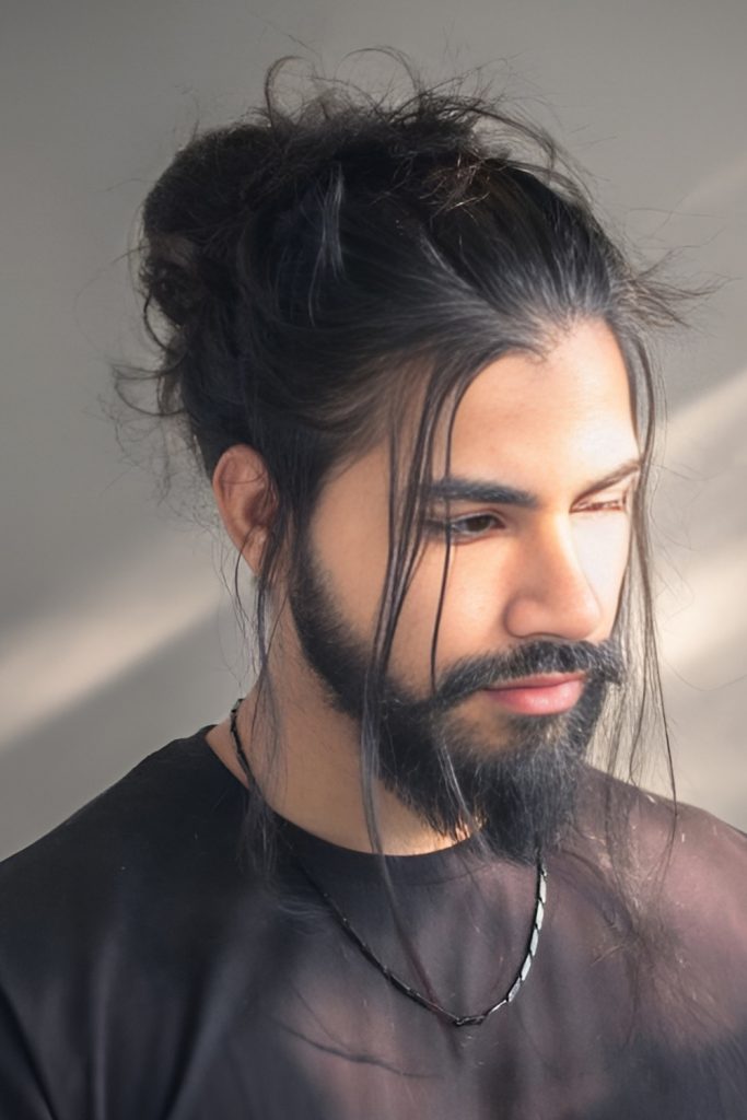 Long Hair with Messy Bun