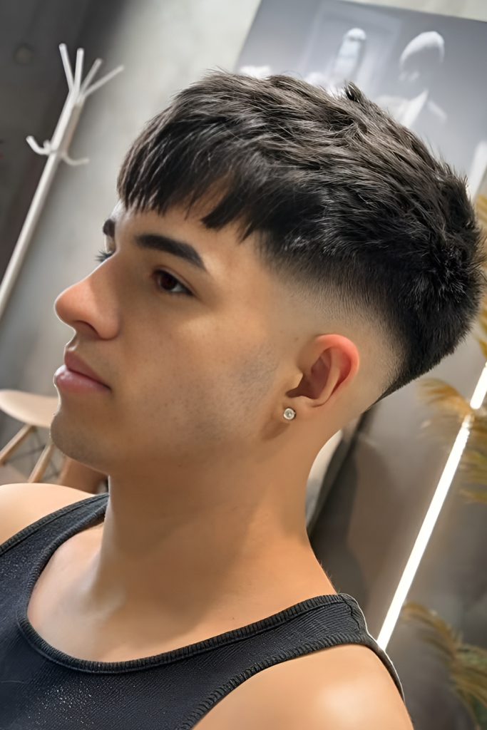 Long Textured Caesar with Added Movement on Top