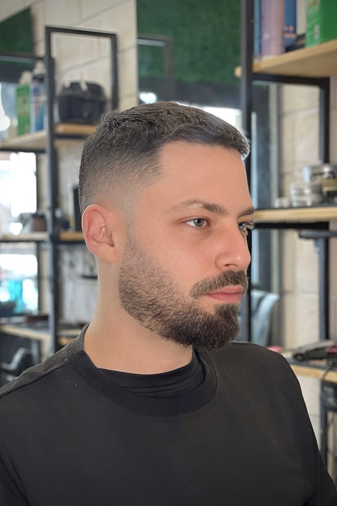 Minimalist Short Beard with Subtle Fade