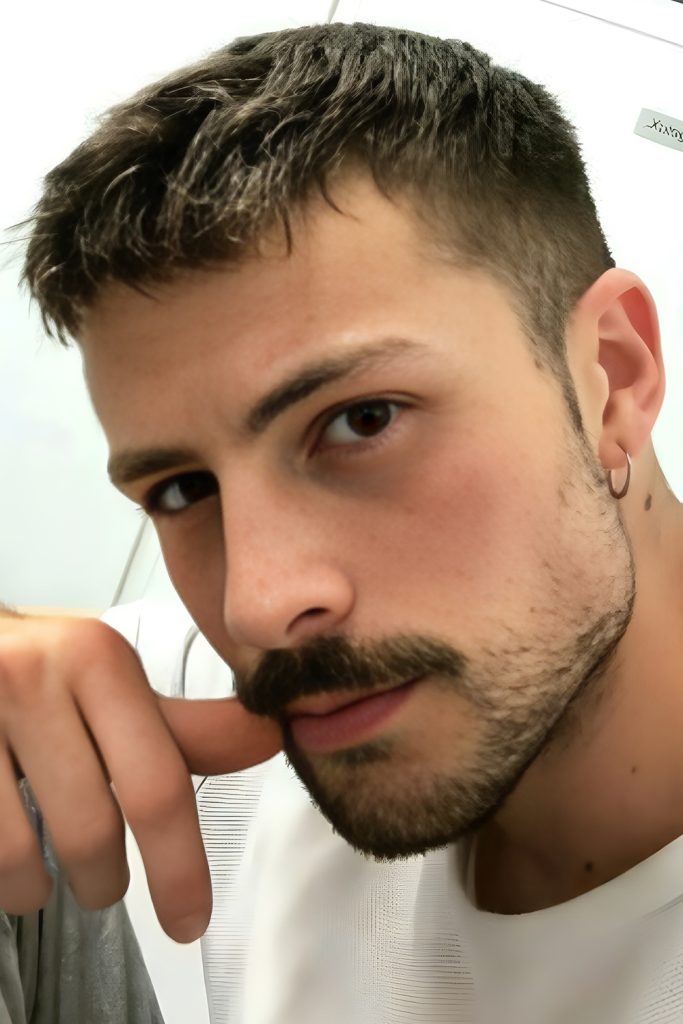 Short Beard with Clean Fade and Moustache Focus