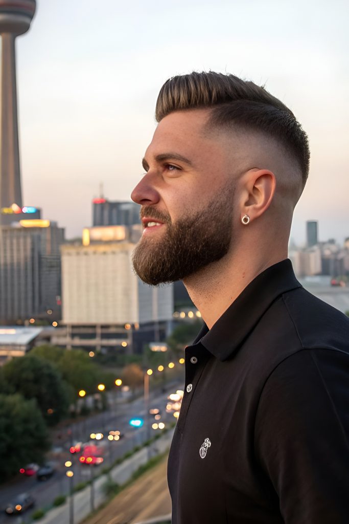Short Beard with Faded Sideburns