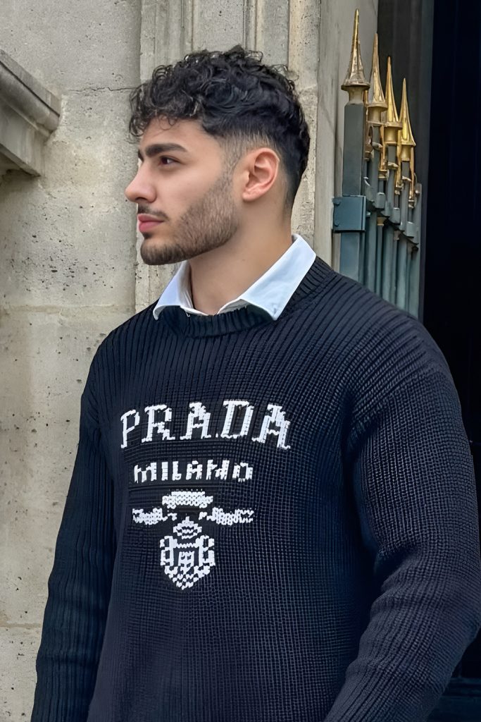 Short Curly Fringe and Tapered Sides