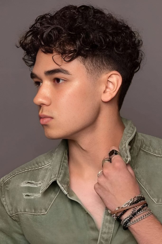 Showcase Height and Style with a Curly High Top Fade