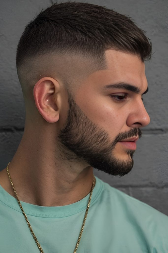 Taper Fade with a Faded Beard Blend