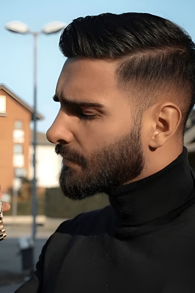 Taper Fade with a Groomed Corporate Beard