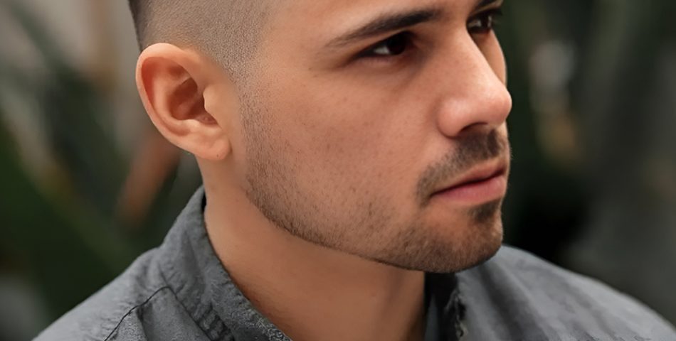 Textured Caesar Haircut with a Well Groomed Beard