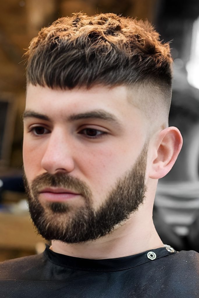 Textured Crop with Taper Fade and Beard