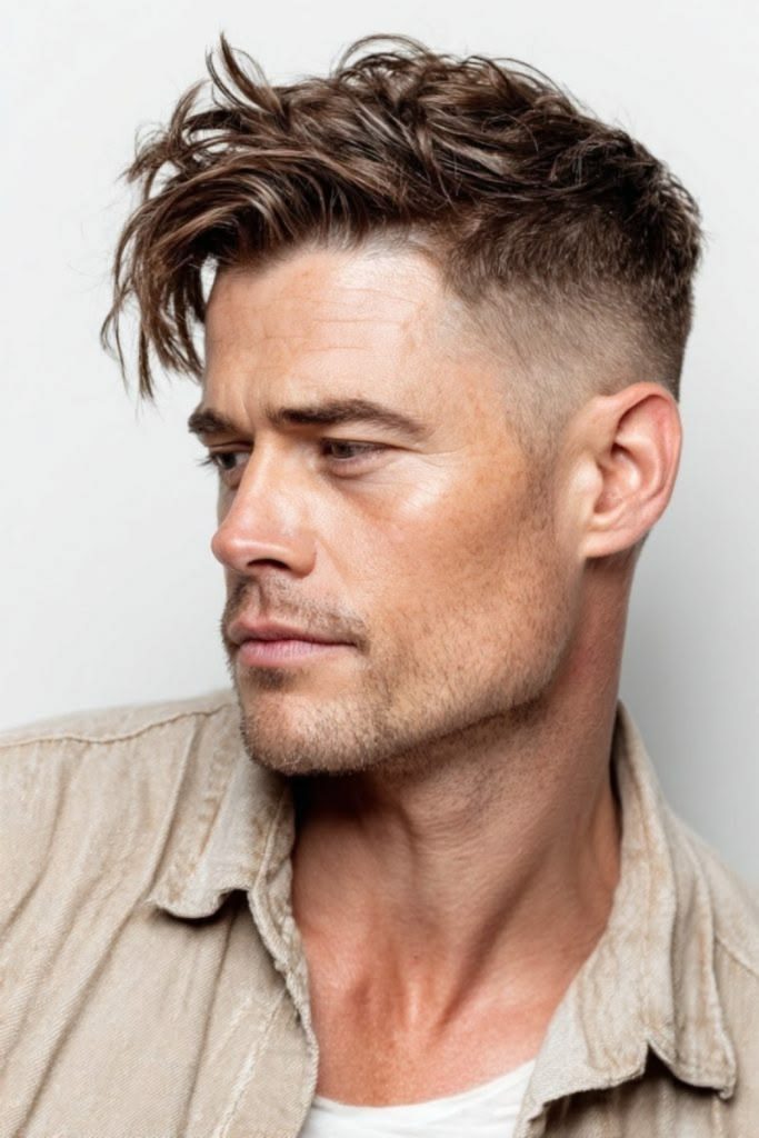 Angular Side Part Undercut for Masculine Shape