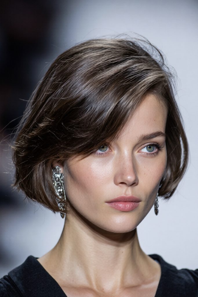 Chin Length Cut With a Deep Side Part