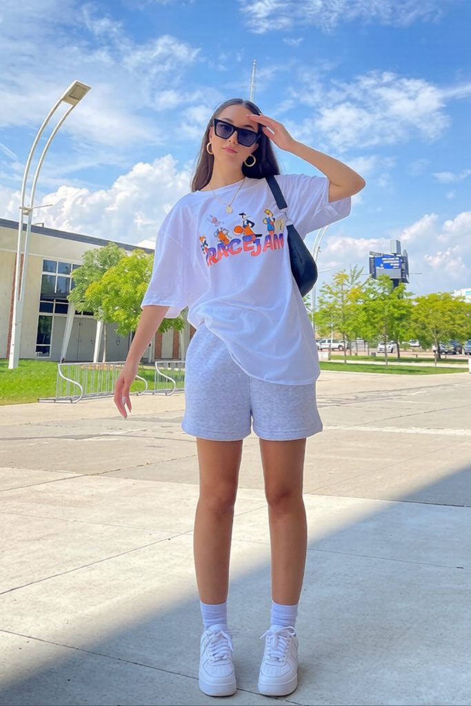 Remote Nomad Founder Energy – Oversized Tee + Tech Shorts