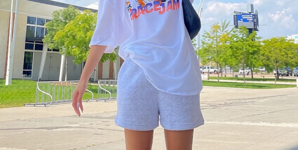 Remote Nomad Founder Energy – Oversized Tee + Tech Shorts