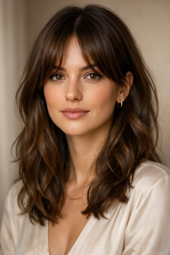 Side Parted Medium Cut With Polished Waves
