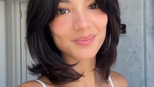 Textured Lob With Side Swept Fringe
