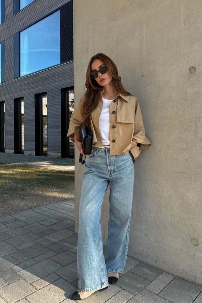Visionary Strategist Energy – Overshirt + Neutral Tee + Straight Denim