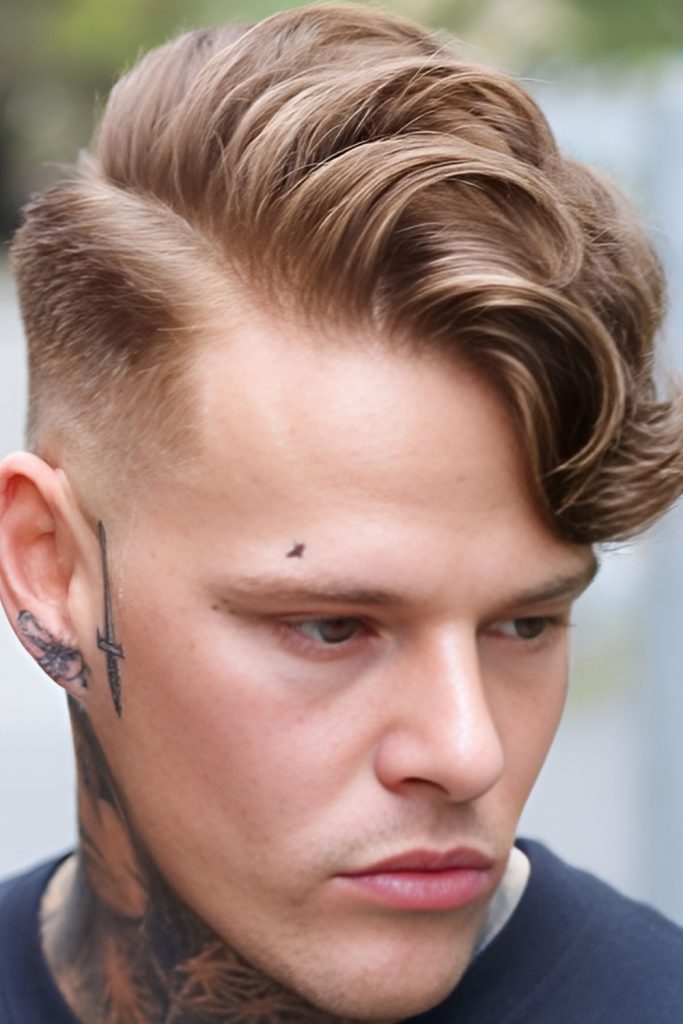 Angular Side Part Undercut for Masculine Shape