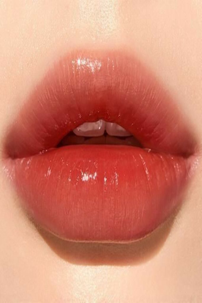 Coral Lip Tint with Transparent Gloss