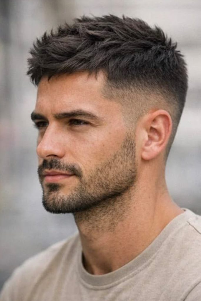 Crew Cut with Sharp Edging