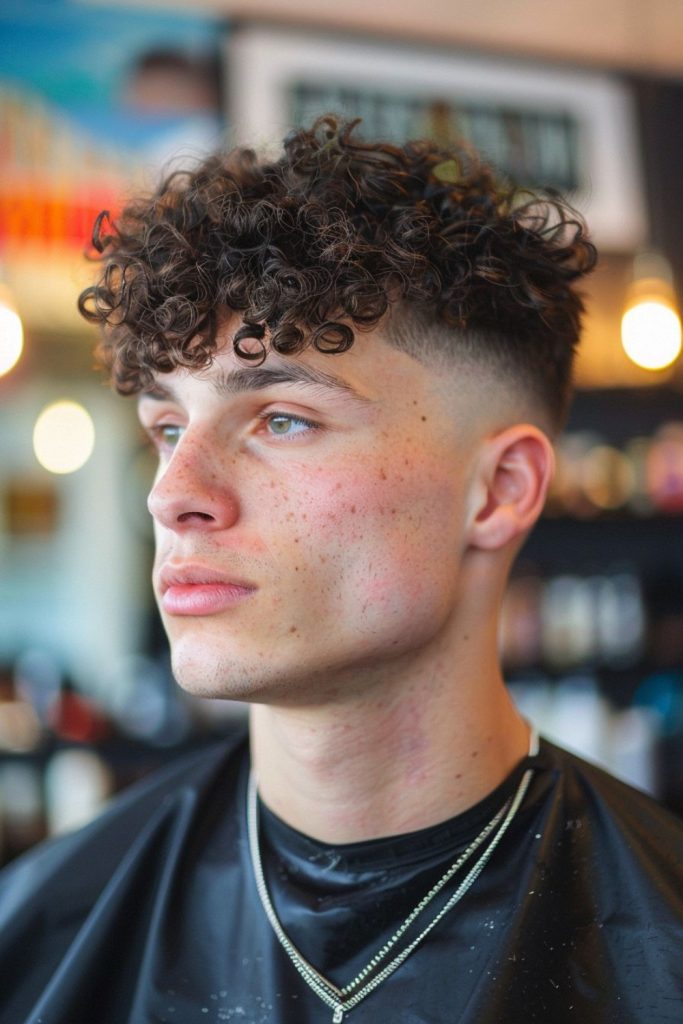 Curly Crop with Low Fade