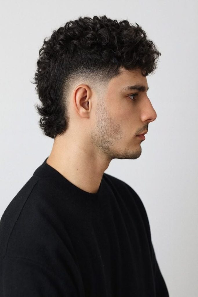 Curly Mohawk Fade