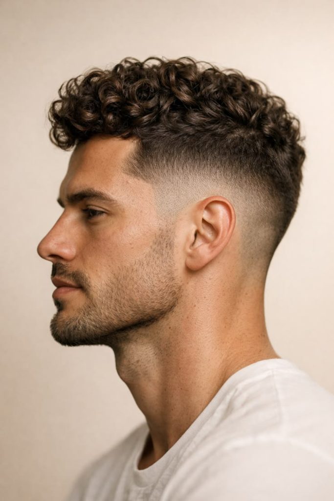 Curly Taper Fade